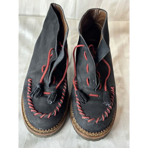 Marithe + Francois Girbaud Boots Black Red Stitch sz 43 MARITHE FRANCOIS GIRBAUD - Picture 12 of 15